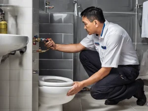 plumber repairing piping