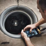 Plumber using a camera to inspect the plumbing system for issues